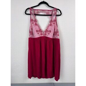 Soma women's XXL red lace chemise nightgown loungewear lingerie
